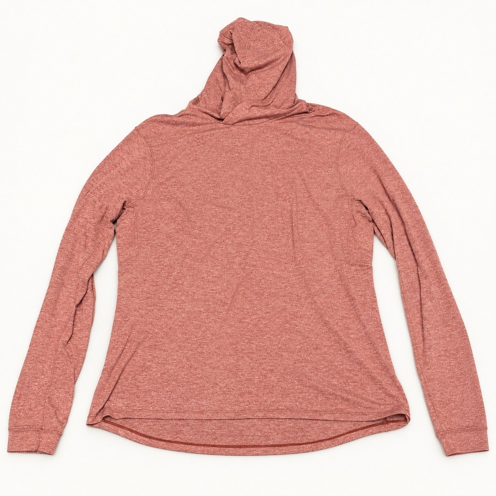 Lululemon Drysense Hooded Long Sleeve Mens Medium Heathered Rose Pink Hoodie
